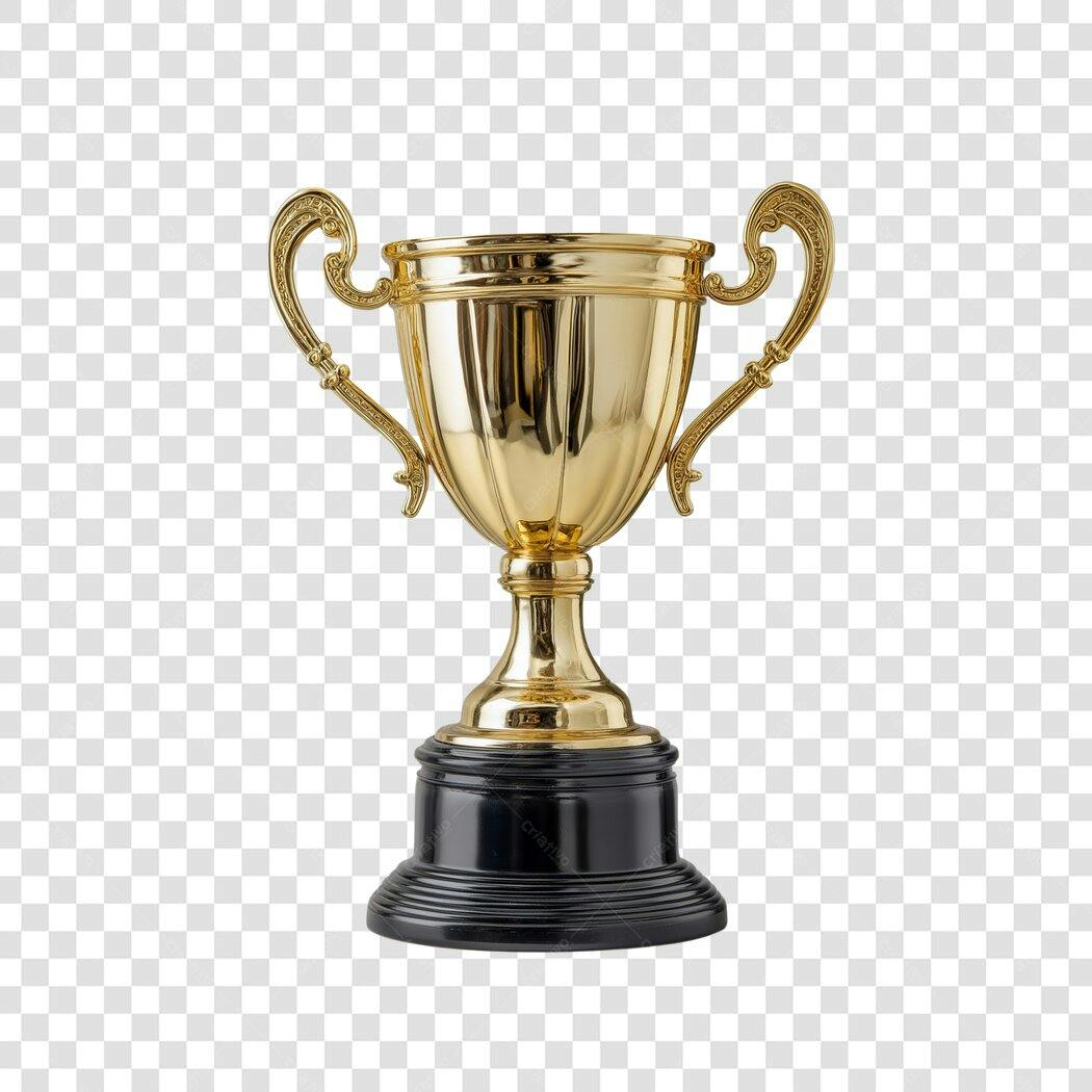 Foto Recortada Troféu Dourado Premiação PNG Fundo Transparente