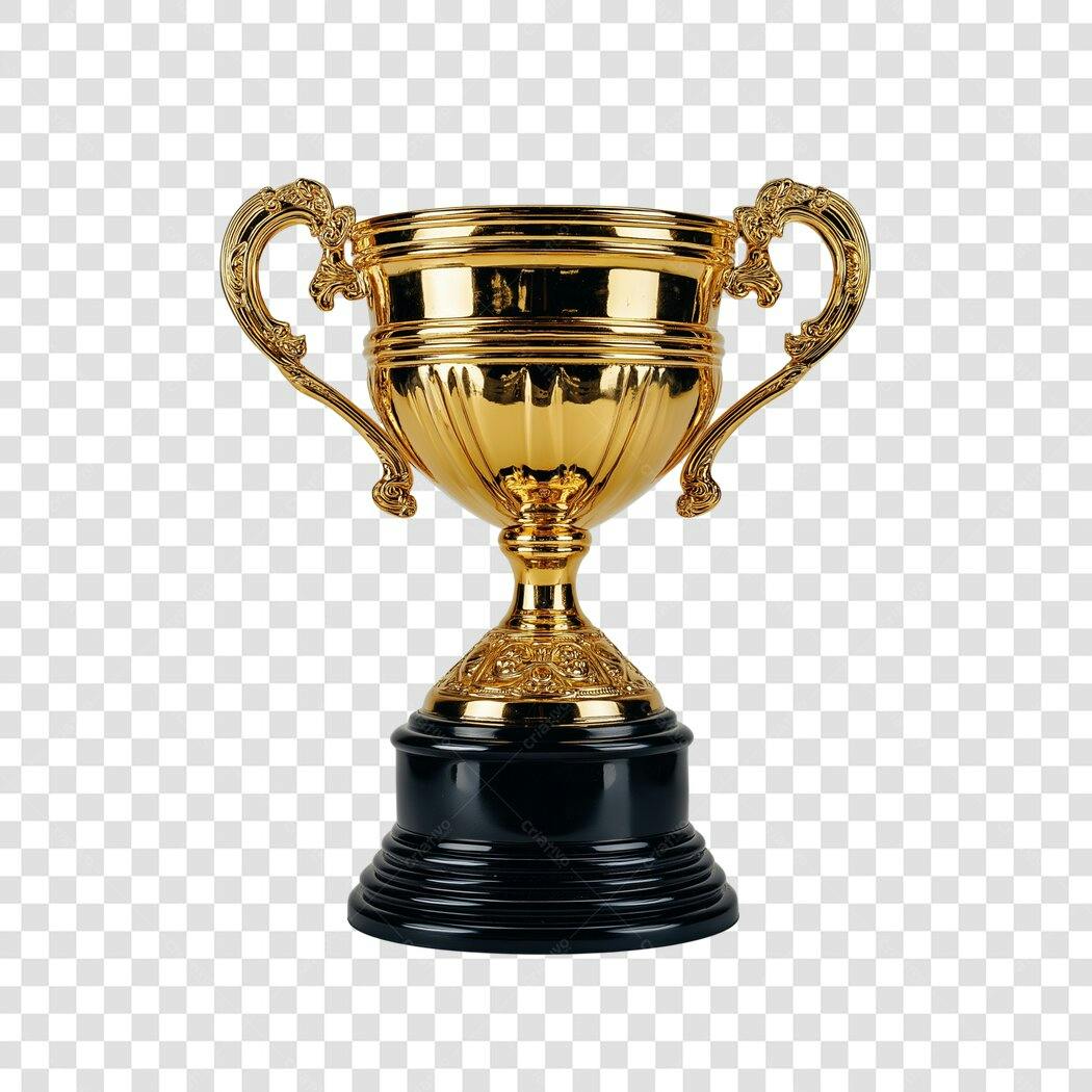 Foto Recortada Troféu Dourado Premiação PNG Fundo Transparente