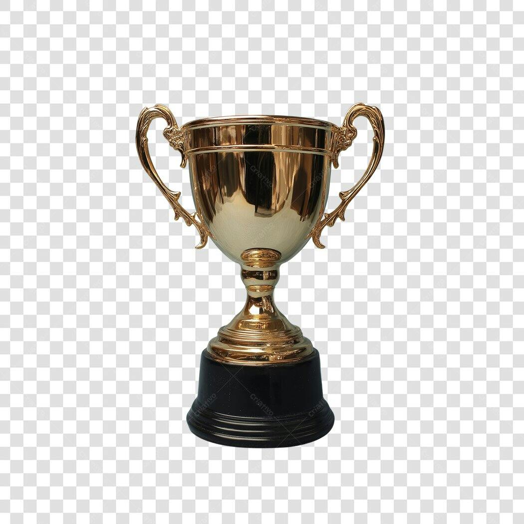 Foto Recortada Troféu Dourado Premiação PNG Fundo Transparente