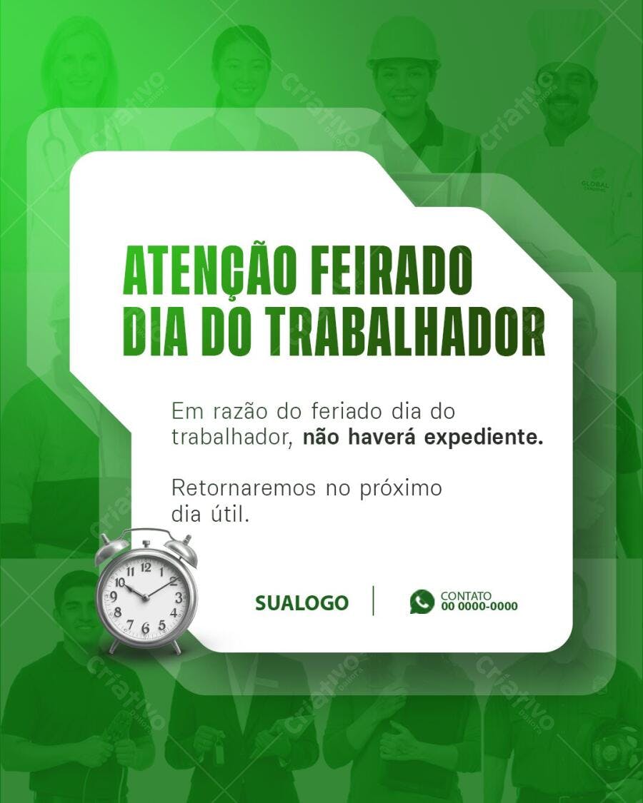 Post Instagram Dia do Trabalho 1 de Maio PSD Editável