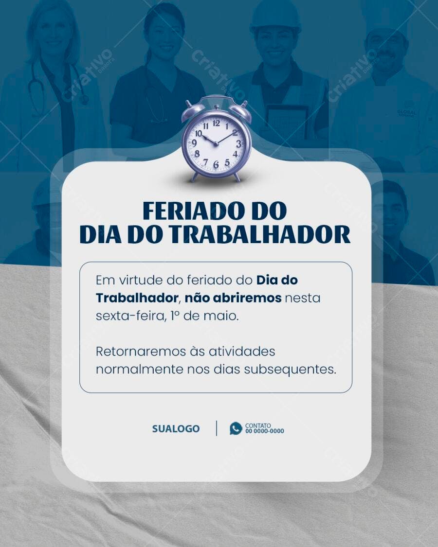 Post Instagram Dia do Trabalho 1 de Maio PSD Editável