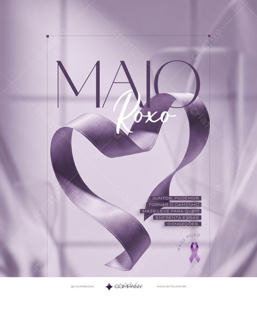 Post Instagram Maio Roxo Conscientização PSD Editável