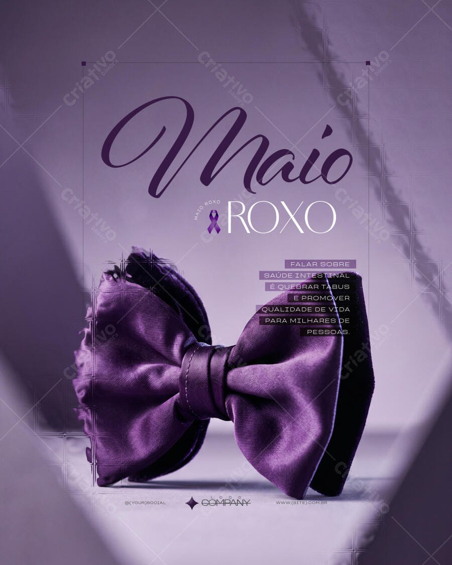 Post Instagram Maio Roxo Conscientização Saúde PSD Editável