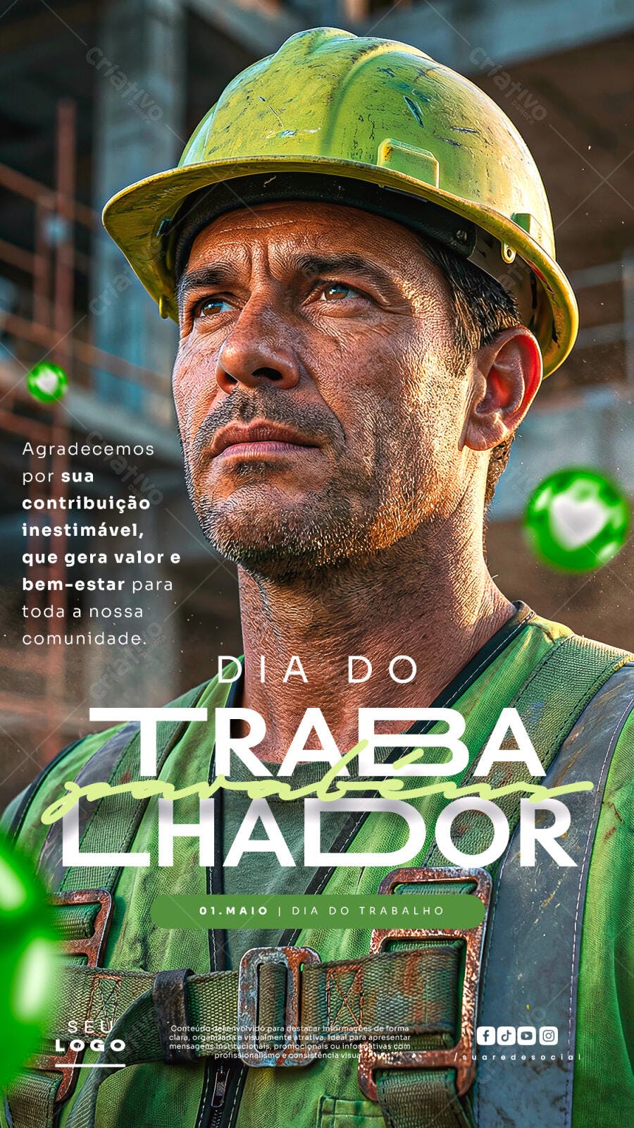 Story Dia do Trabalhador 1 de Maio PSD Editável