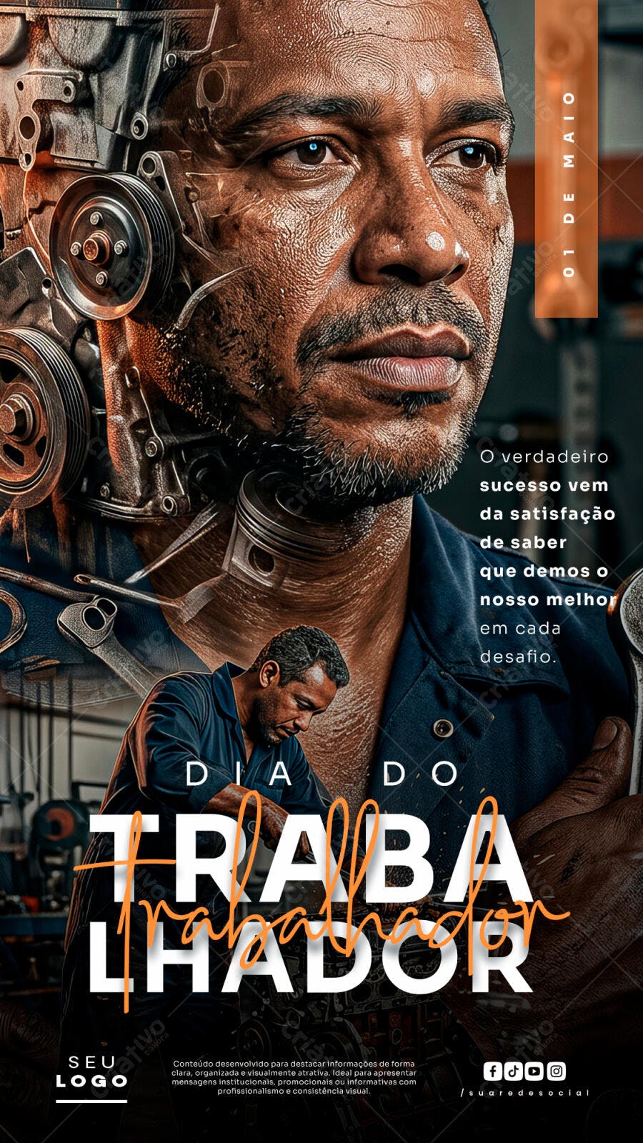 Story Dia do Trabalhador 1 de Maio PSD Editável
