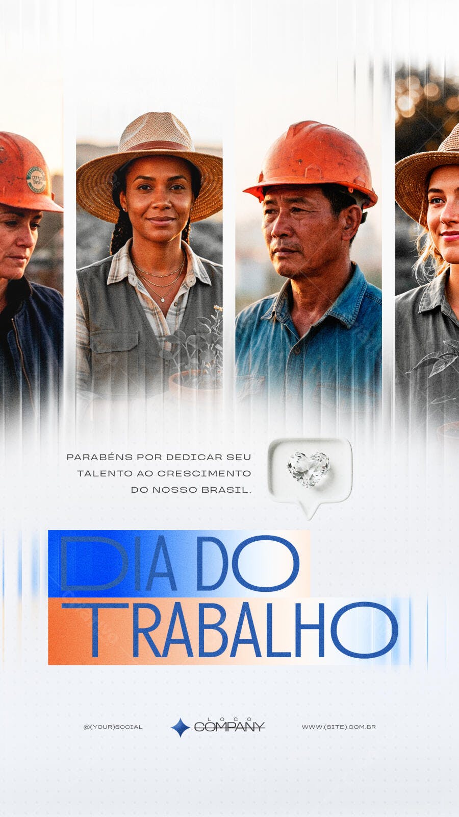 Story Dia do Trabalho 1 de Maio Profissões PSD Editável