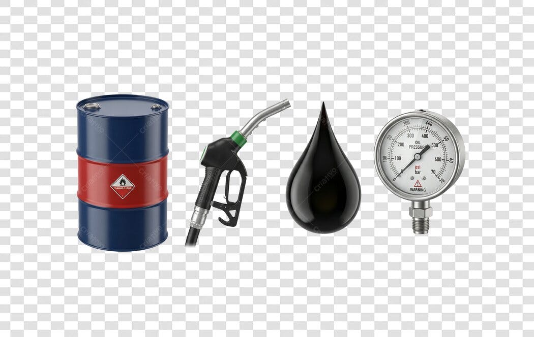 Elemento 3D Petróleo Gasolina Indústria PNG Fundo Transparente