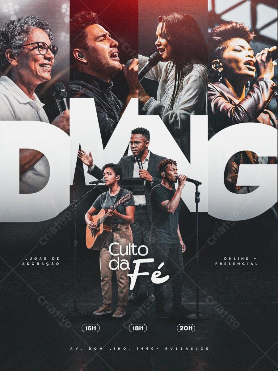 Flyer Culto da Fé Igreja Cristã PSD Editável