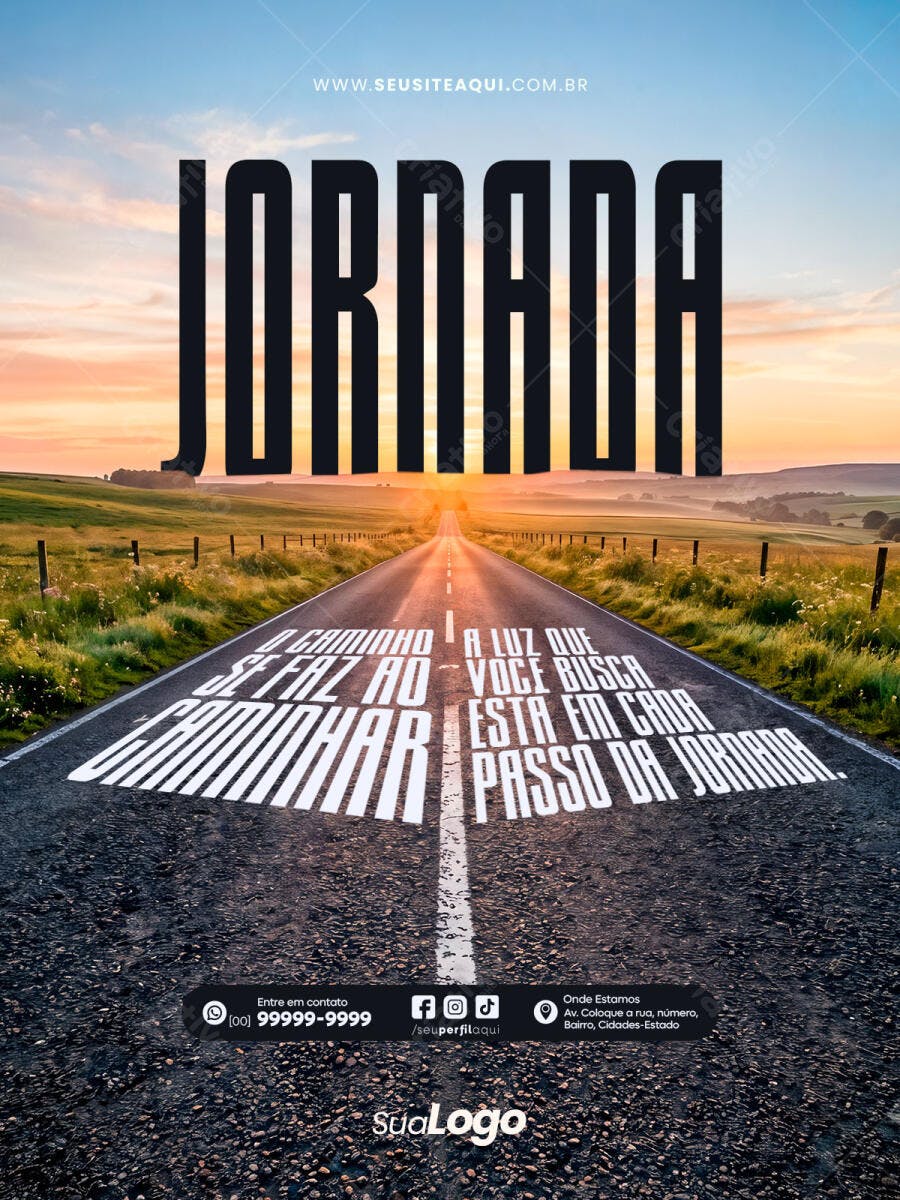Flyer Jornada Motivacional Estrada PSD Editável