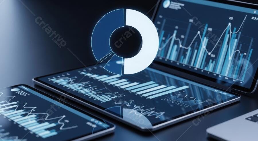 Foto Análise de Dados Gráficos Financeiros em Dispositivos Digitais