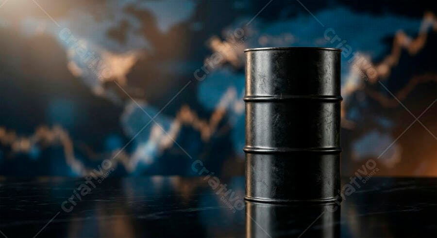 Foto Barril de Petróleo Fundo Gráfico Mercado Financeiro