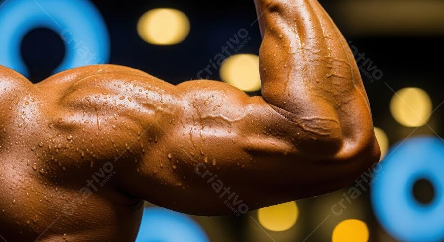 Foto Braço Musculoso Flexionado Suado Academia Fitness