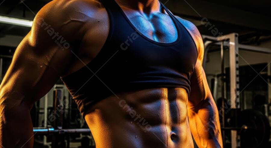 Foto Homem Musculoso Abdômen Definido Academia Fitness
