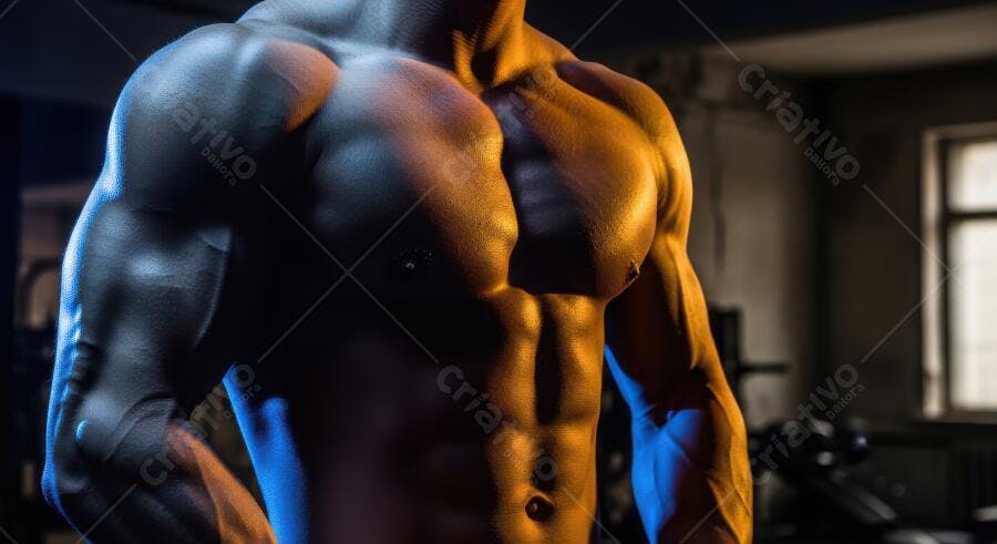 Foto Homem Musculoso Corpo Definido Academia Treino Fitness