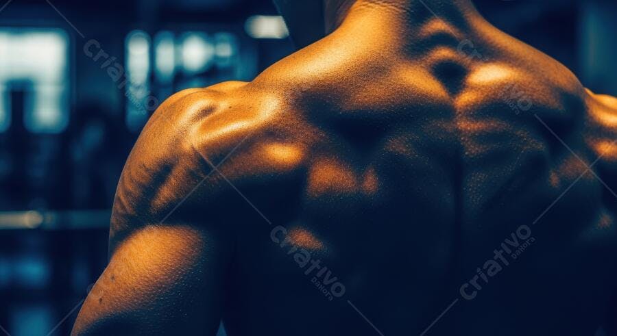 Foto Homem Musculoso Costas Nuas Academia Treino Força