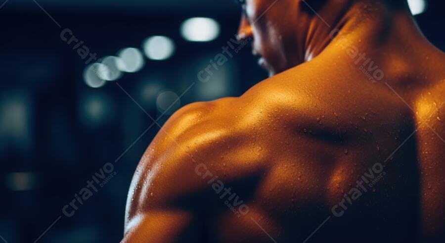 Foto Homem Musculoso Suado Treinando Academia Fitness