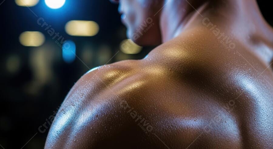 Foto Homem Musculoso Suado Treinando Academia Fitness