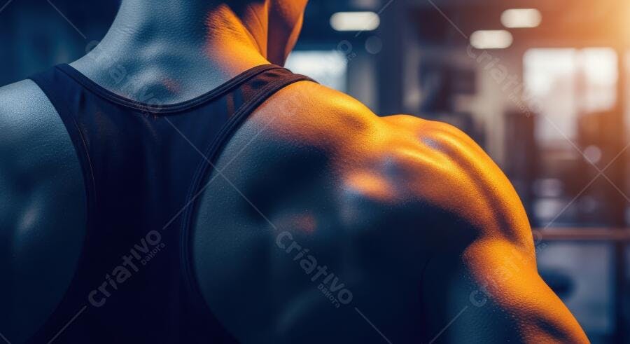 Foto Homem Musculoso Treinando Academia Fitness Esporte