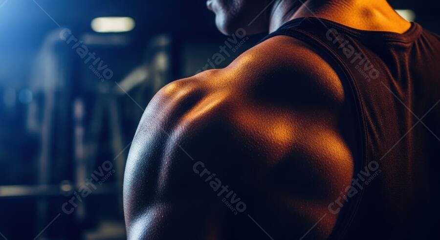 Foto Homem Musculoso Treinando Academia Fitness Esporte