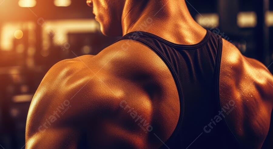 Foto Homem Musculoso Treinando Academia Fitness