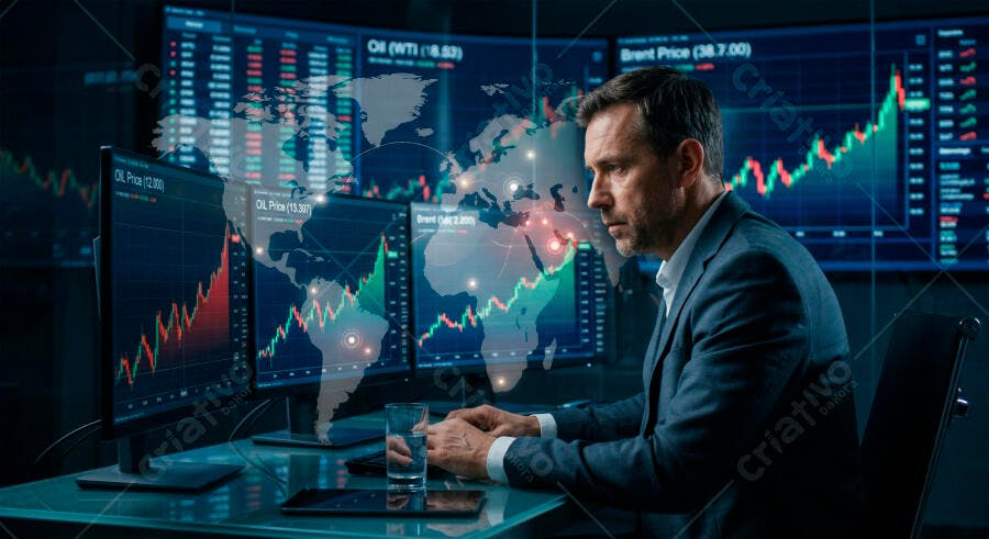 Foto Homem Negócios Analisando Gráficos Financeiros Mercado de Ações
