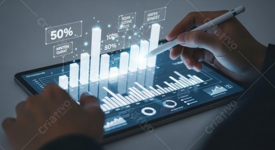 Foto Mãos Analisando Gráficos Digitais Tablet Negócios Tecnologia