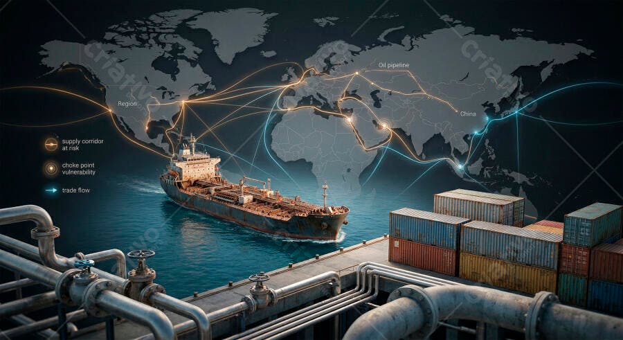 Foto Navio Cargueiro Transporte Global Mapa Mundi Logística