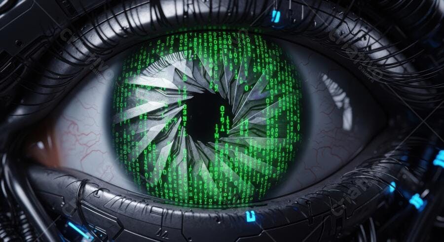 Foto Olho Ciborgue Verde Digital Inteligência Artificial Tecnologia