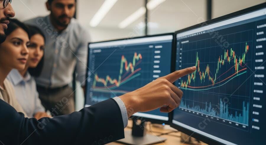 Foto Profissionais Analisando Gráficos Financeiros em Escritório