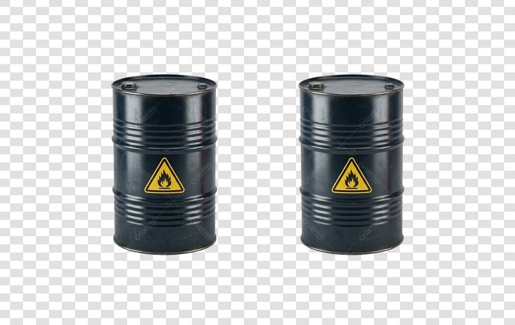 Foto Recortada Barril Petróleo Preto Símbolo Perigo PNG Fundo Transparente