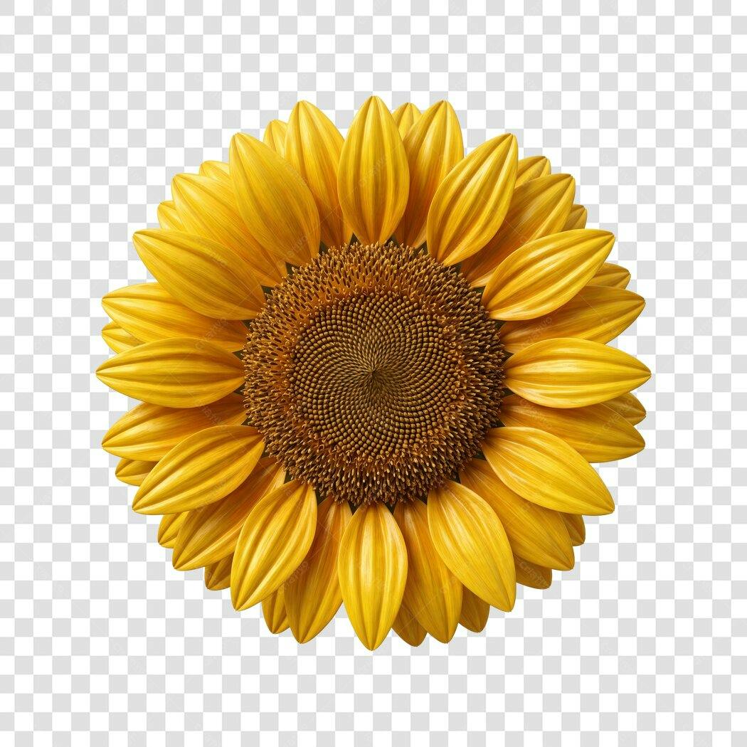 Foto Recortada Girassol Amarelo Natural PNG Fundo Transparente