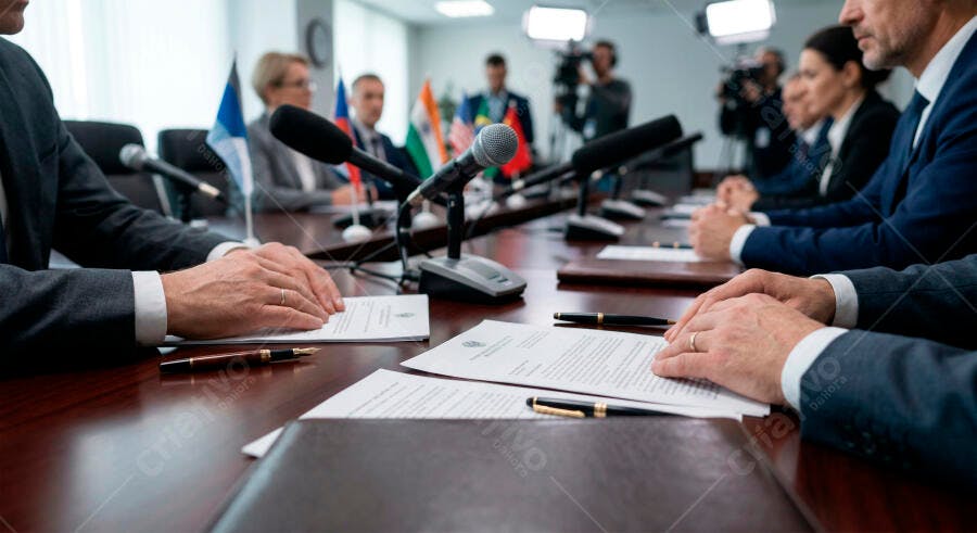 Foto Reunião de Negócios Corporativa Mesa de Conferência