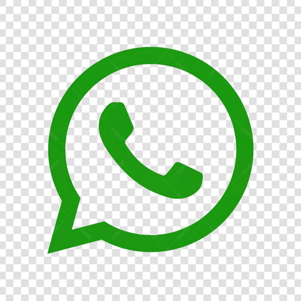 Ícone WhatsApp Verde Flat Design PNG Fundo Transparente