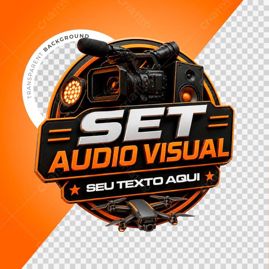 Logo Set Audio Visual Produtora PSD Editável