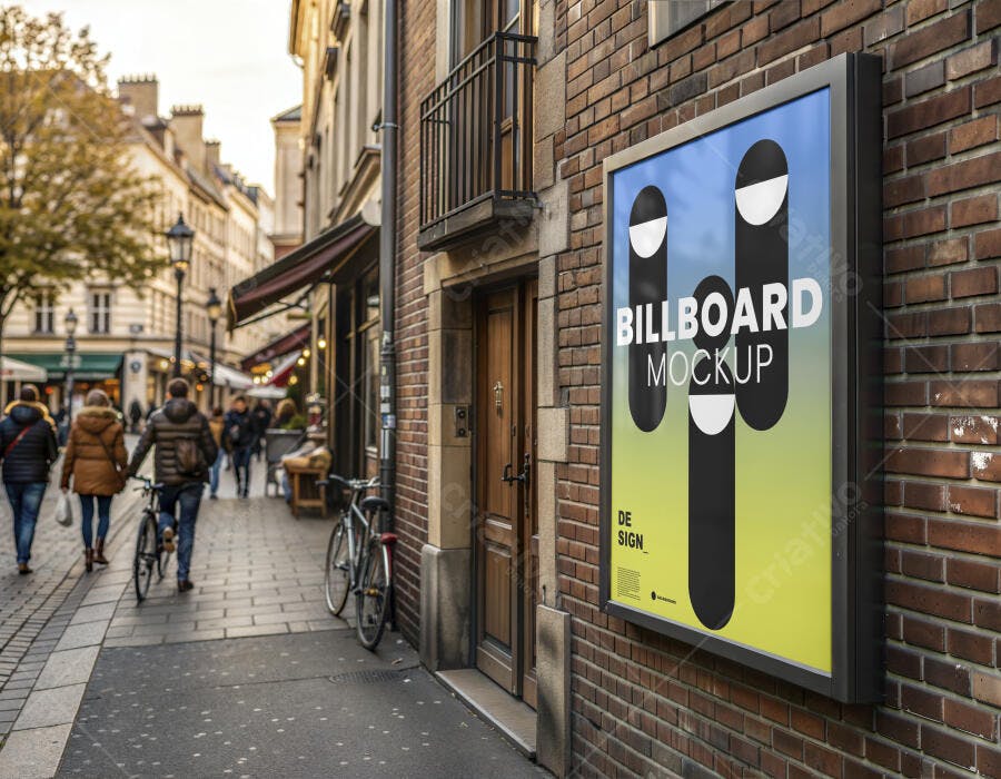 Mockup Outdoor Painel Publicitário Rua Cidade Editável