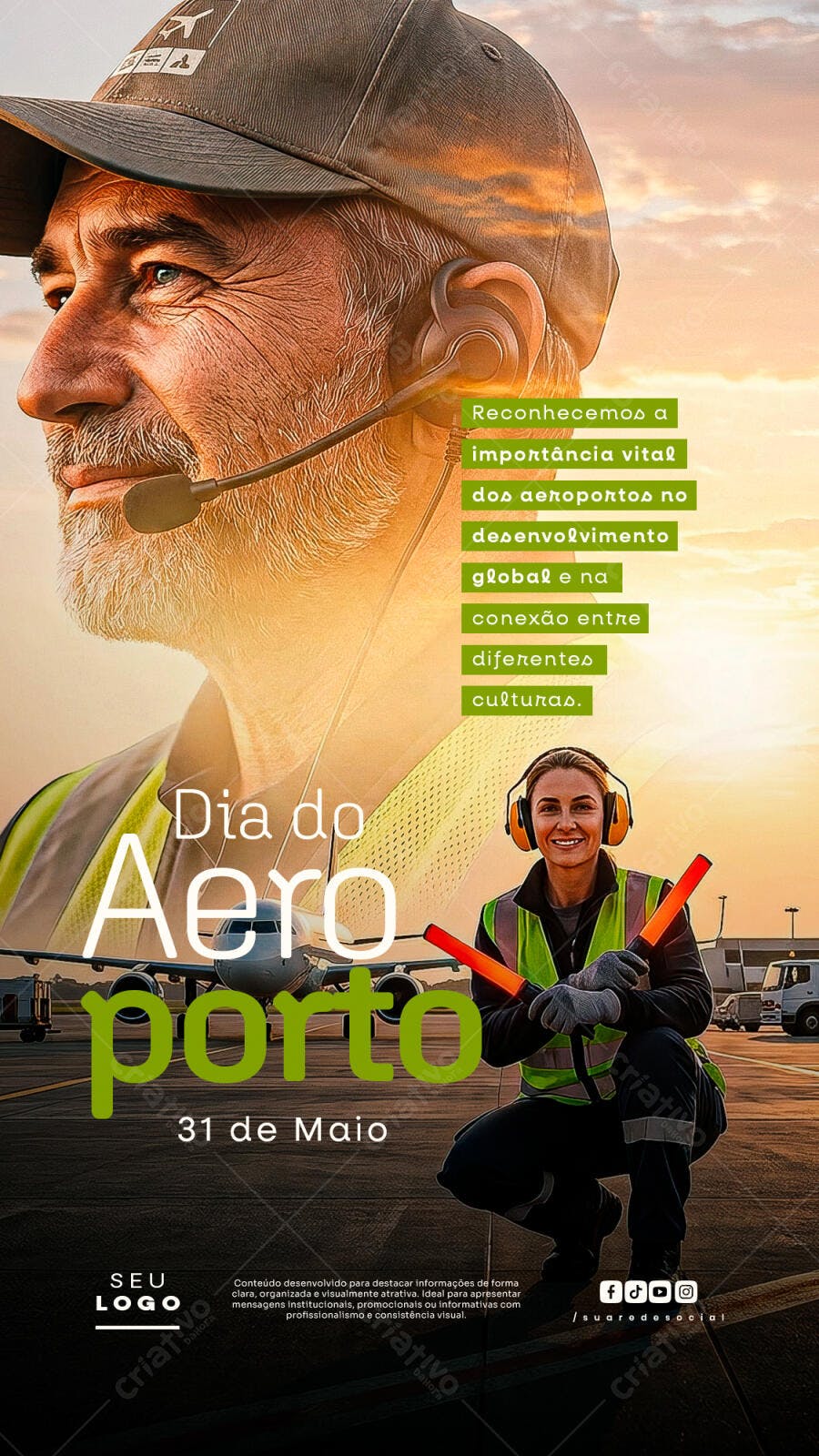 Post Dia do Aeroporto 31 de Maio PSD Editável