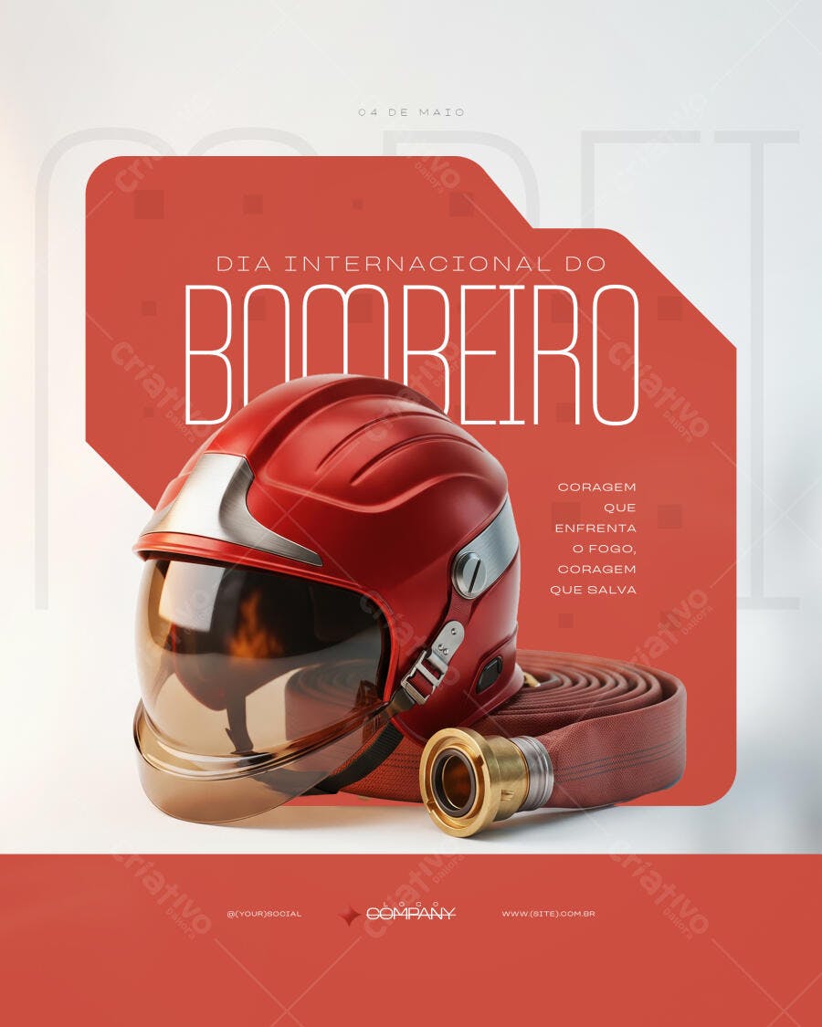 Post Dia Internacional do Bombeiro 02 de Julho PSD Editável
