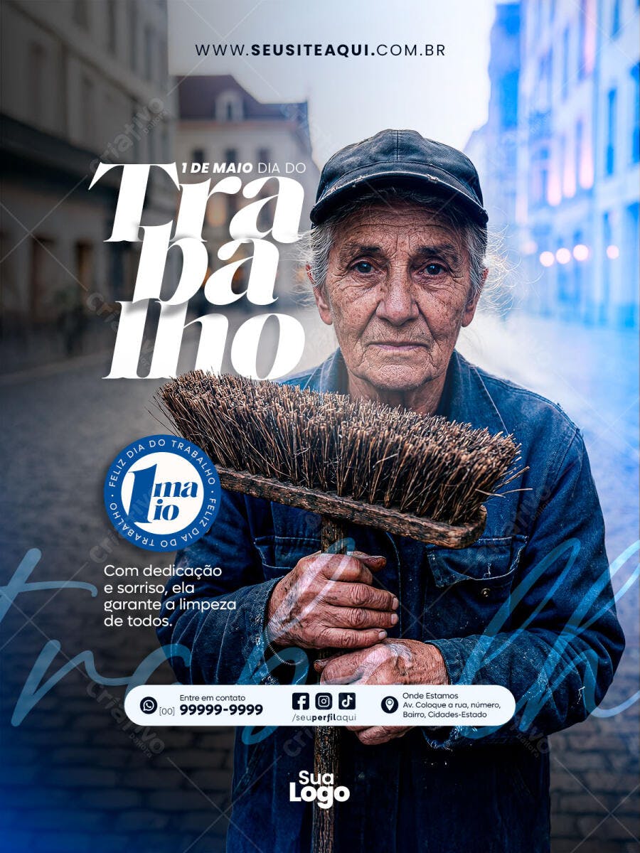 Post Instagram Dia do Trabalho 1 de Maio PSD Editável