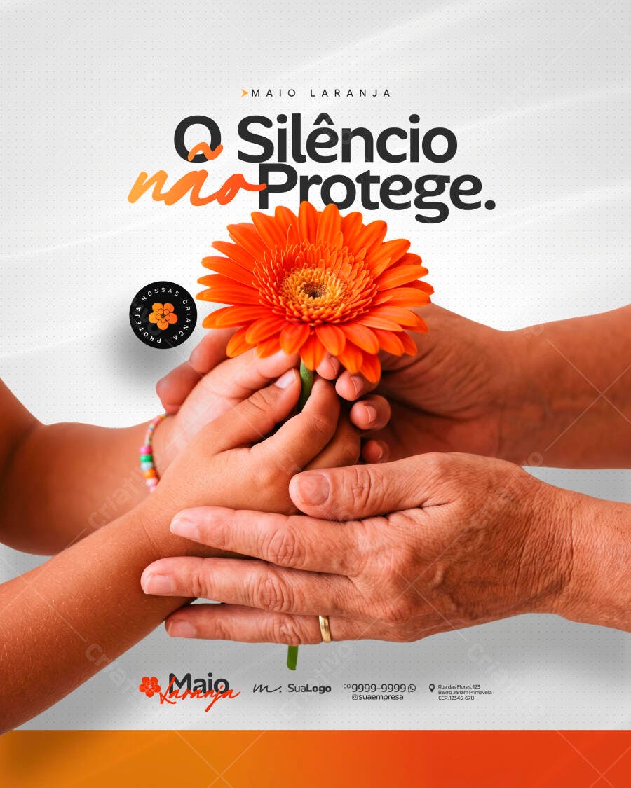 Post Instagram Maio Laranja Conscientização PSD Editável