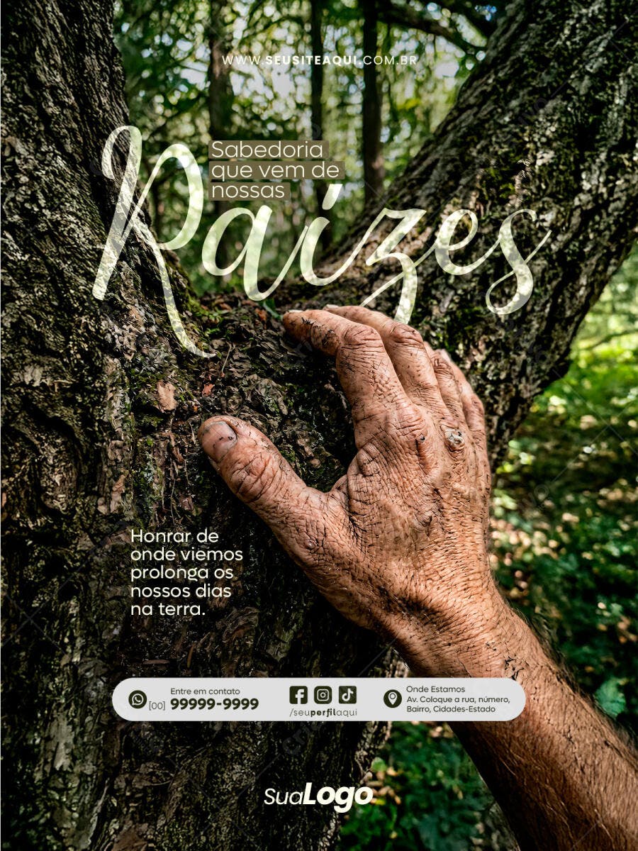Post Instagram Raízes Natureza Meio Ambiente PSD Editável