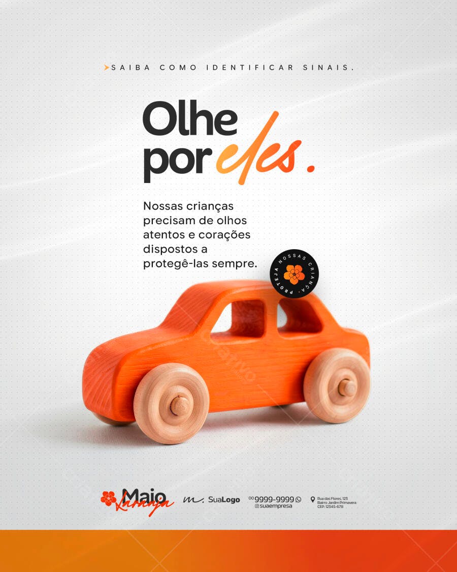 Post Social Media Maio Laranja Conscientização PSD Editável