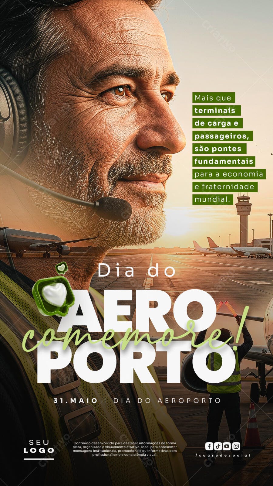 Story Dia do Aeroporto 31 de Maio PSD Editável