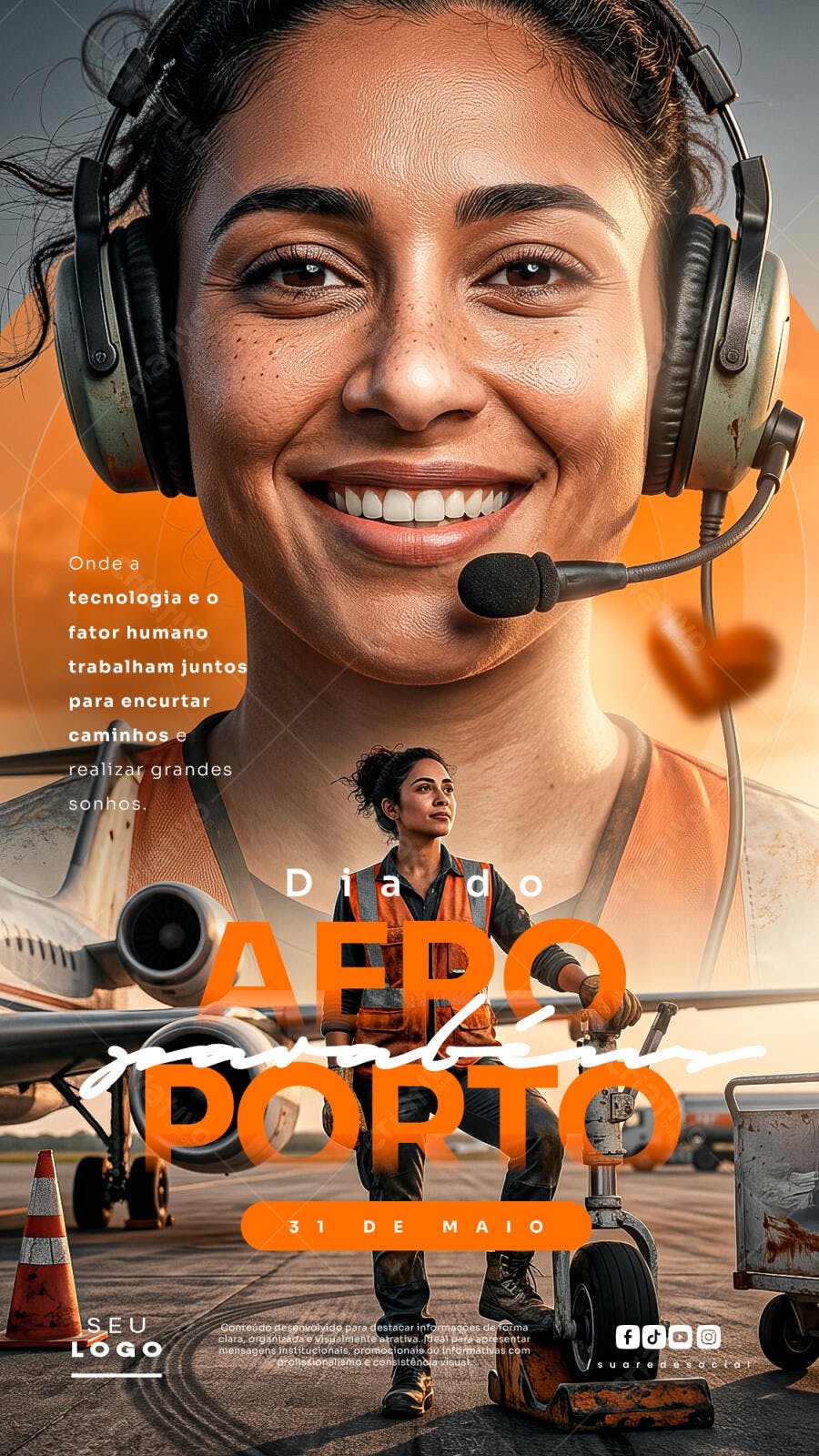 Story Dia do Aeroporto 31 de Maio PSD Editável