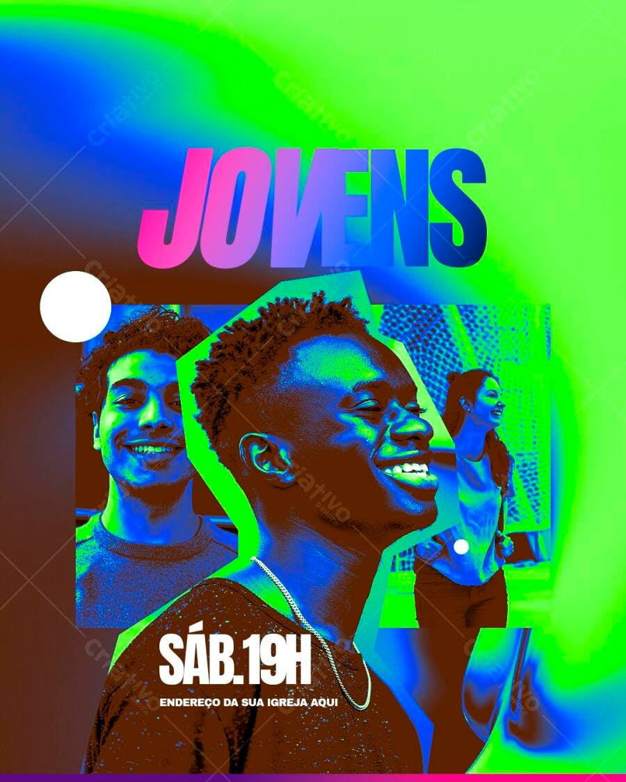 Flyer Evento Jovens Igreja Cristã PSD Editável