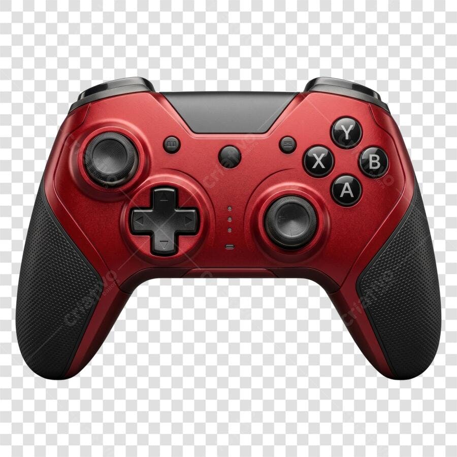 Foto Recortada Controle Game Vermelho PNG Fundo Transparente