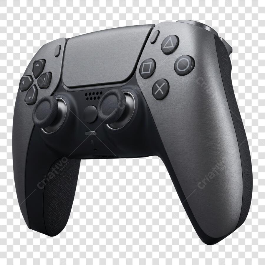 Foto Recortada Controle Playstation 5 DualSense Preto PNG Fundo Transparente