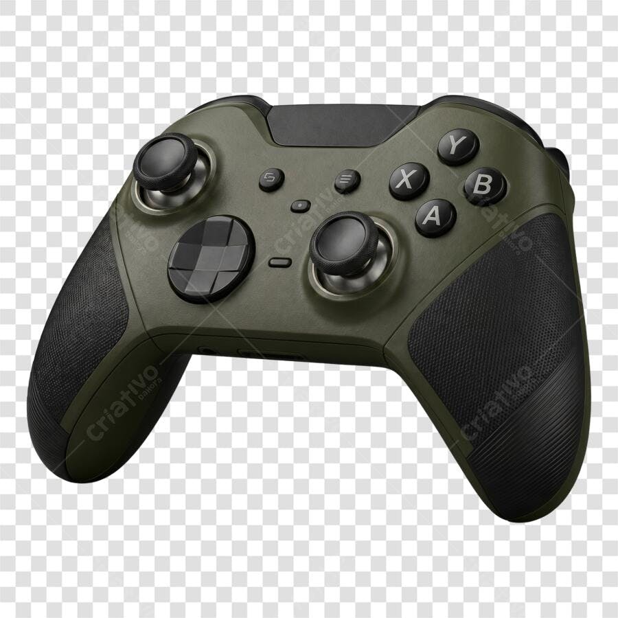 Foto Recortada Controle Xbox Verde Militar PNG Fundo Transparente