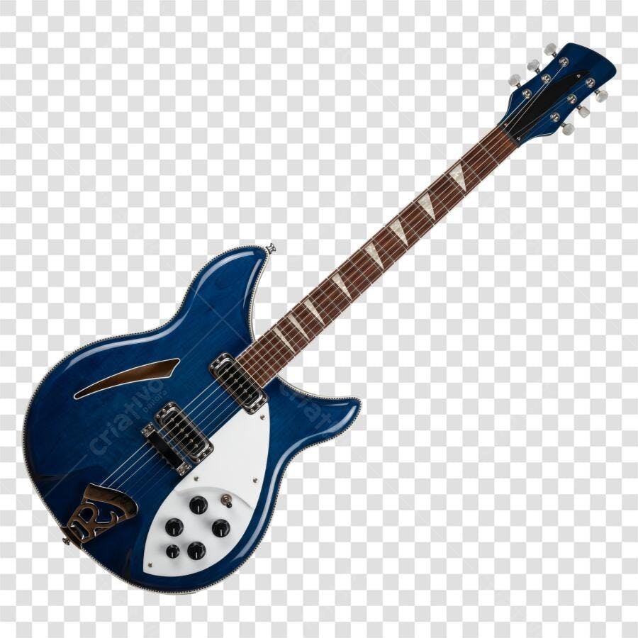 Foto Recortada Guitarra Elétrica Azul Instrumento Musical PNG Fundo Transparente