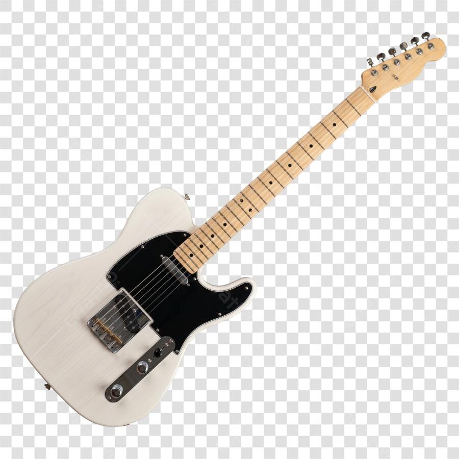 Foto Recortada Guitarra Elétrica Branca PNG Fundo Transparente