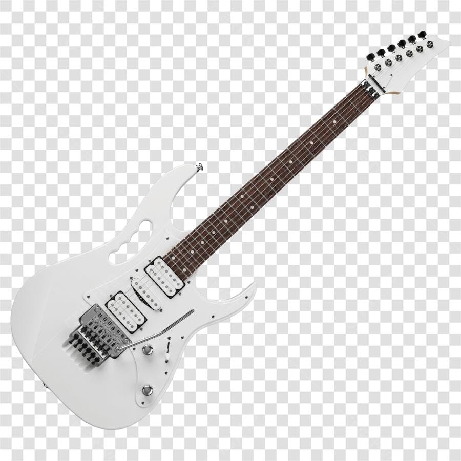 Foto Recortada Guitarra Elétrica Branca PNG Fundo Transparente